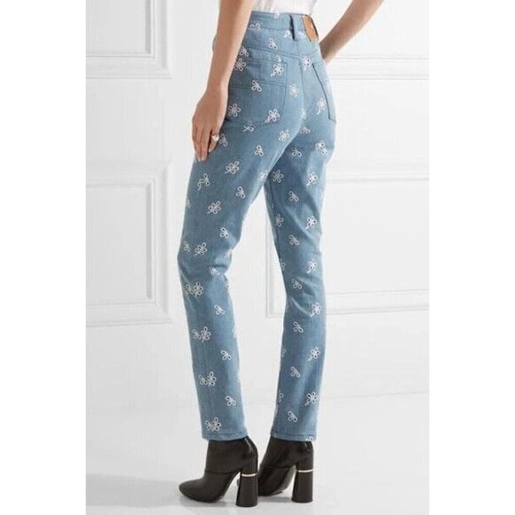 Marc Jacobs Broderie Anglaise Daisy High Waist Skinny Jeans $395 Womens 27 26x30 - Picture 1 of 7